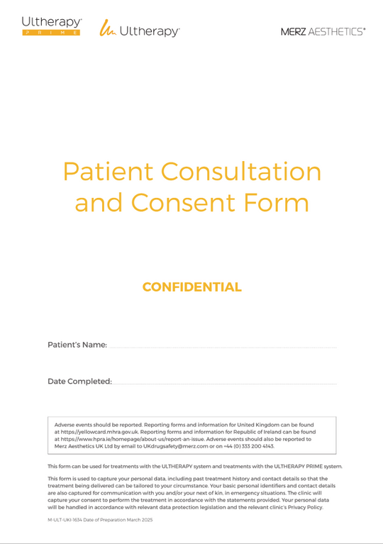 ULTHERAPY PRIME Patient Consultation and Consent Form
